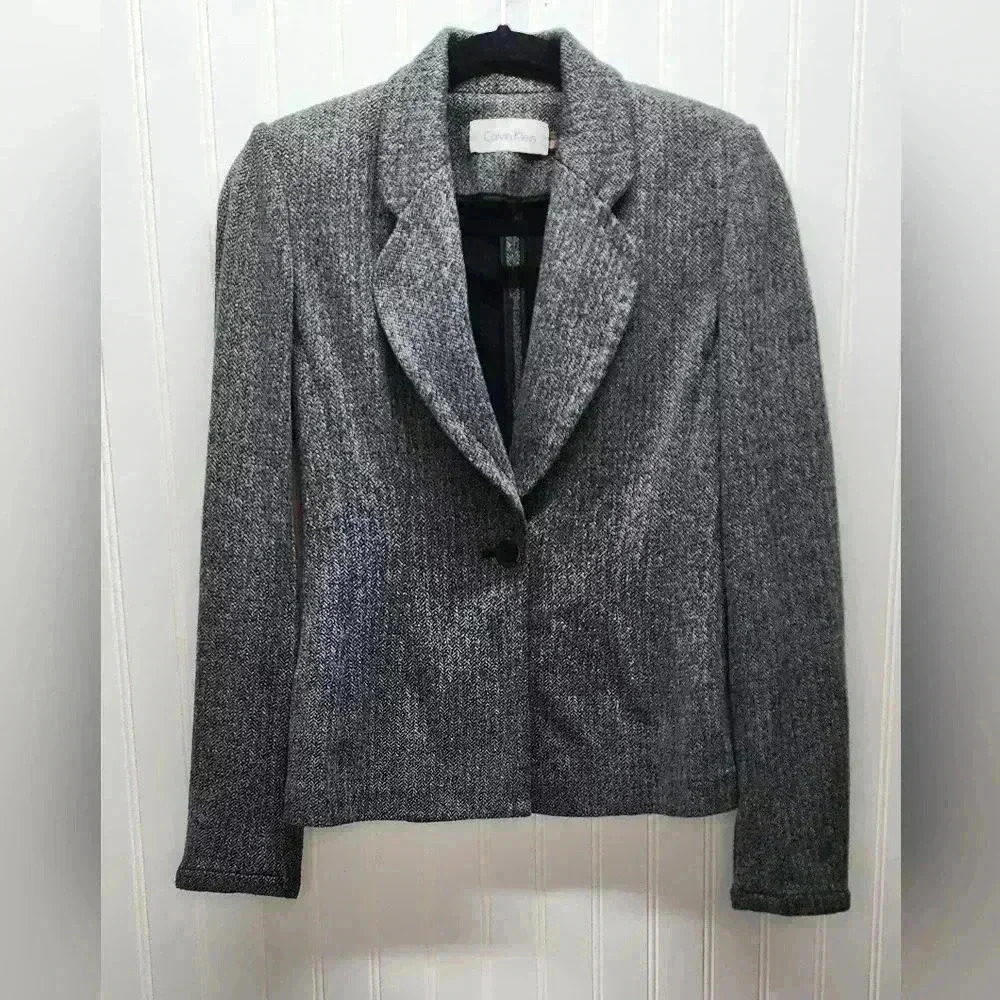 Calvin Klein Herringbone Knit Blazer